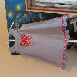 Patsy Aiken Chez Ami 5 Black Gingham with Red Polka Dot Bow, Hem